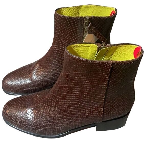 Grigirancio Brown Snakeskin Pattern Boots Made in Italy Size 36 (Women’s 6US) - Picture 1 of 8